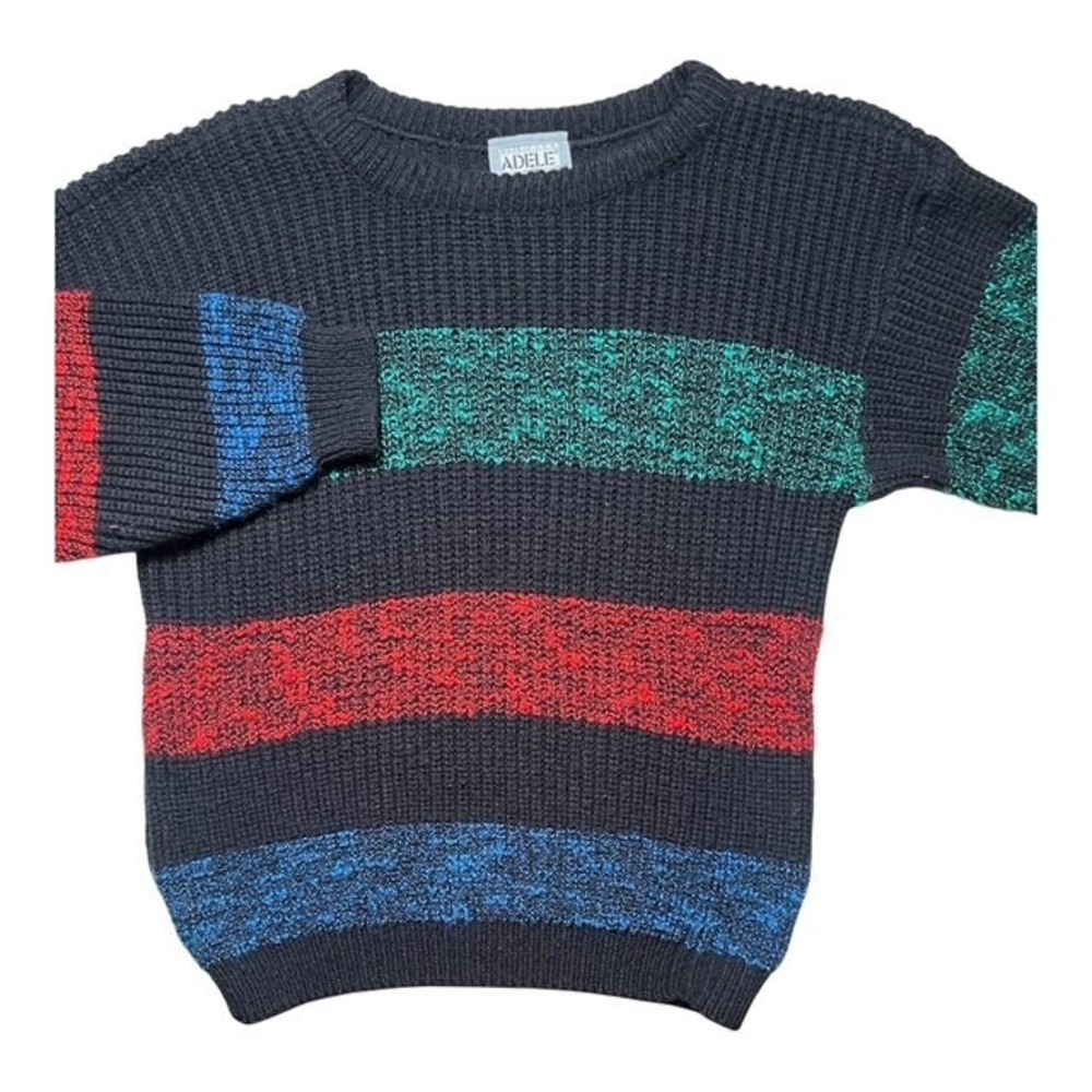 Vintage Adele Knitwear Women's Sz S Crewneck Sweater Chunky Ribbed Knit- 2164